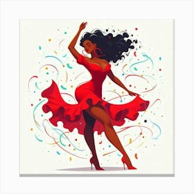 Line Art Salsa Dancer Canvas Print