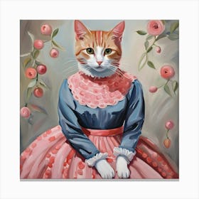 Cat In A Dress 1 Canvas Print