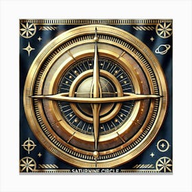 Saturnine Circle Flag Canvas Print