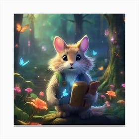 Fox Reading A Book Canvas Print