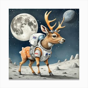 Astronaut Deer 1 Canvas Print