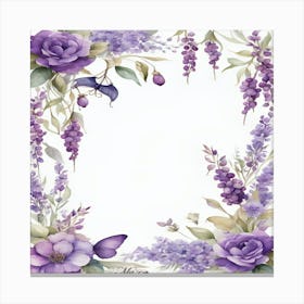 Lavender Flower Frame Canvas Print