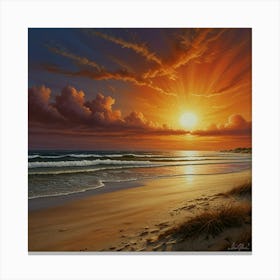 Sunset On The Beach 2 Canvas Print