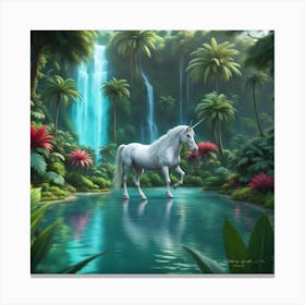 Unicorn In The Jungle Canvas Print