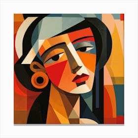 Cubism Ecuadorian Woman 01 Canvas Print