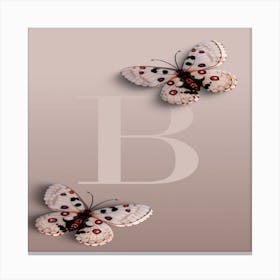 Butterflies With The Letter B Canvas Print