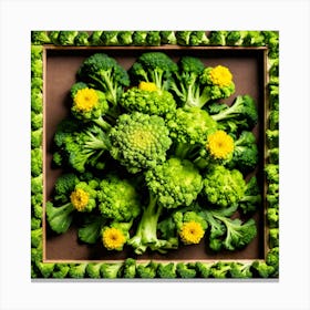 Green Broccoli In A Frame 3 Canvas Print
