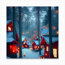 Winter Village Canvas Print