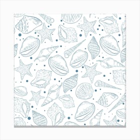 Sea Shells Seamless Pattern Canvas Print