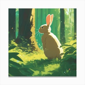 Rabbit In The Forest 40 Canvas Print