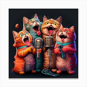 Cats Singing Canvas Print