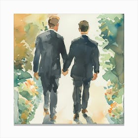 Two Men Holding Hands 1 Canvas Print