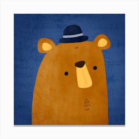 Bear With Hat Canvas Print