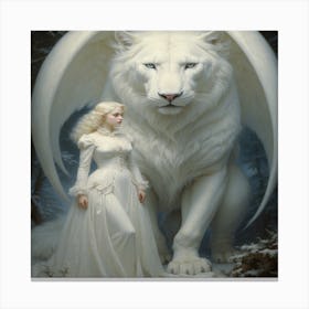 White Lion Canvas Print