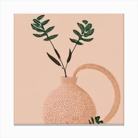 Vase With Plants Canvas Print