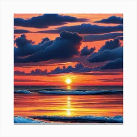 Sunset Over The Ocean 20 Canvas Print
