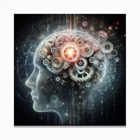 Human Brain With Gears Canvas Print