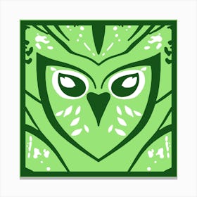 Chic Owl Green  Canvas Print