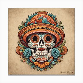 Day Of The Dead Skull 79 Canvas Print