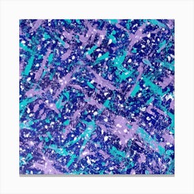 Blue And Purple Splatter Canvas Print