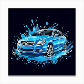 Logo Vector Car Wash Clean Soap Bubbles Water Splash Detailing Automotive Foam Service (3) Canvas Print