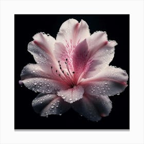 Water Drop On Azalea Flower Canvas Print