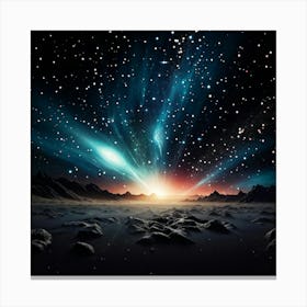 A Retro Inspired Scene Colors An Abstract Galaxy On A Background Of Space Magic Effects Shimmering (4) Canvas Print