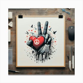 Peace Sign Print Canvas Print