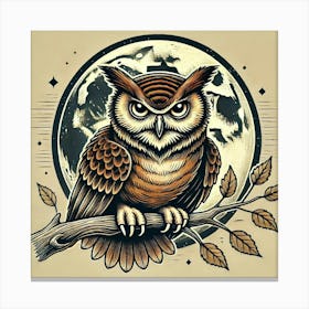 Tattoo Owl 2 Canvas Print