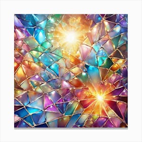 Abstract Colorful Stained Glass Background Canvas Print