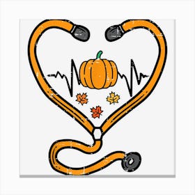 Thanksgiving Nurse Stethoscope Fall Scrub Rn Icu Er Doctor Canvas Print