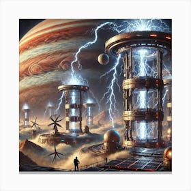 A Sci Fi Depiction Of Advanced Storm Energy Harves Canvas Print