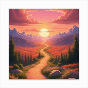 Path To The Sunset Canvas Print