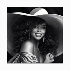 Black Woman In A Hat 4 Canvas Print