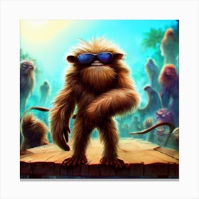 Monkey In Sunglasses Canvas Print