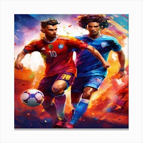 Soccer Players In Action 1 Canvas Print