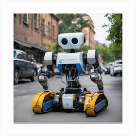 Robot On The Street 46 Canvas Print