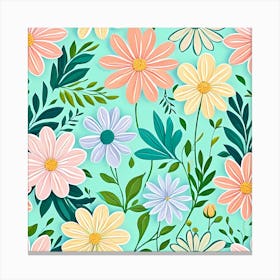 Seamless Floral Pattern 43 Canvas Print