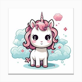 Cute Unicorn 150 Canvas Print