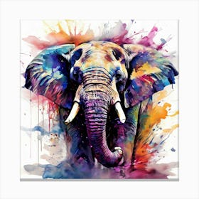 Ams Jmbor Kispix Prompt Author A Wild Elephant In Full Roar Charging Directly Towards The C(1) Canvas Print