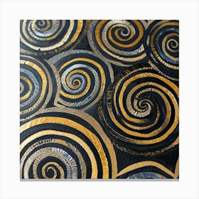 Gold And Black Swirls Canvas Print