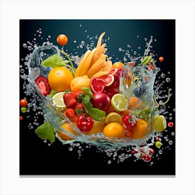 Fruit Splashing Water 10 Canvas Print