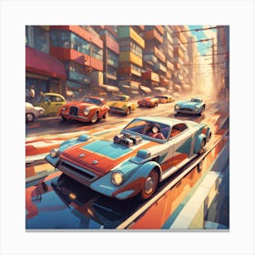 Cars In The City 2 Canvas Print