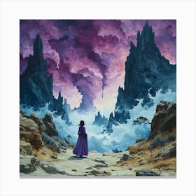 Woman In Purple Canvas Print