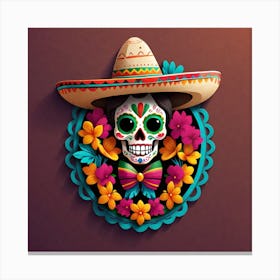 Day Of The Dead Skull 124 Canvas Print