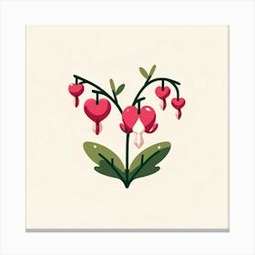 Flowers of Bleeding heart, Vector art 10 Canvas Print