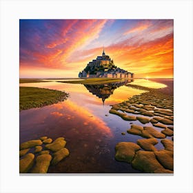 Majestic Serenity of Mont-Saint-Michel 1 Canvas Print