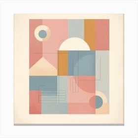 Geometric Shapes and Pastel Colors: A Modern Minimalist Artwork Canvas Print