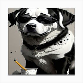 Dog With Sunglasses Canvas Print