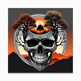 Skull With Trees Canvas Print